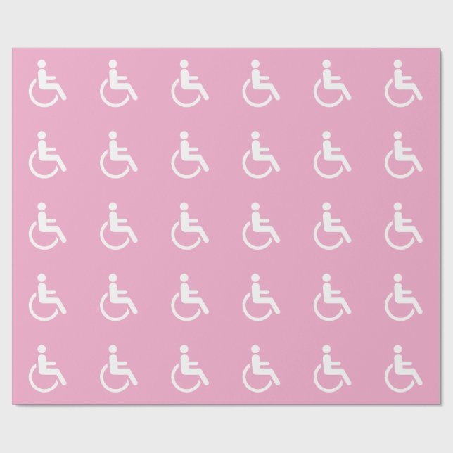 Rosa rullstol – tillgänglighetsmedvetenhet presentpapper (Platt)
