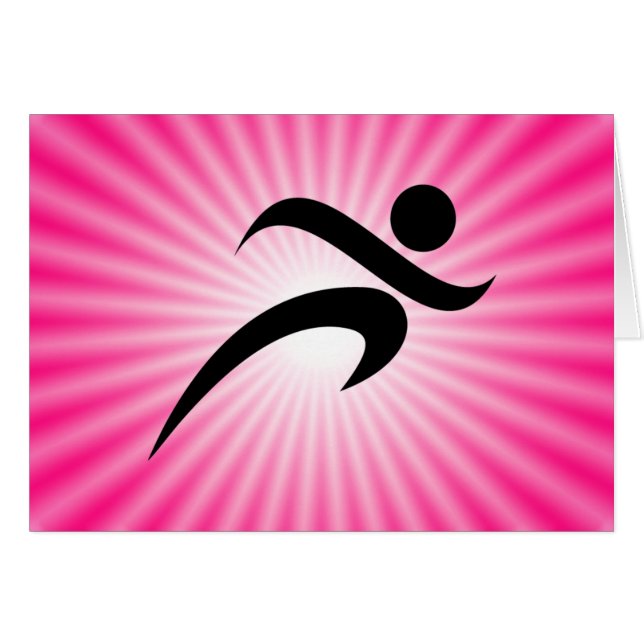 Rosa Running Hälsningskort (Framsidan Horizontal)
