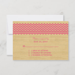 Rosa Rustic Chevron-svarskort OSA Kort
