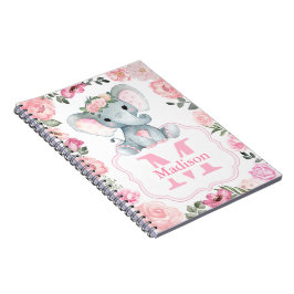 Rosa Rustic Elephant Baby Blanket med Ro Anteckningsbok