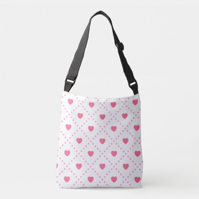 Rosa Rustic Heart Valentines day Collection Axelväska (Framsida)
