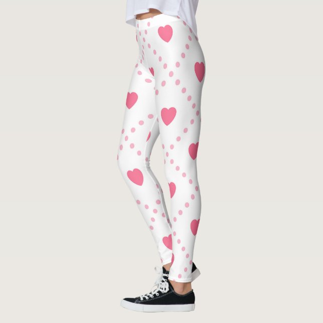Rosa Rustic Heart Valentines day Collection Leggings (Vänster)