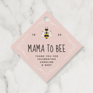 Rosa Rustic Mamma till Bee Baby Shower Gåvor Etiketter