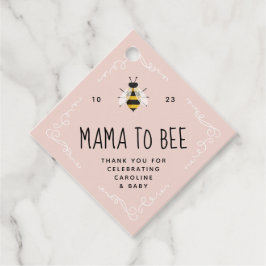 Rosa Rustic Mamma till Bee Baby Shower Gåvor Etiketter