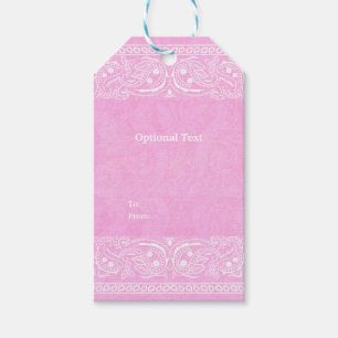 Rosa Rustic Paisley Land Westernare Bröllop Presentetikett