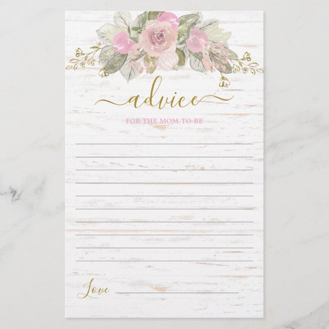 Rosa Rustic Pumpkin Advice for Mamma to be card (Framsida)