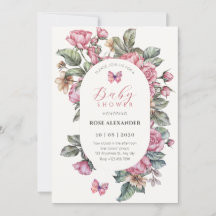 Rosa Rustic ro blommigt babydusch
