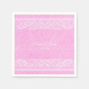 Rosa rustik paisley country western bröllop pappersservett
