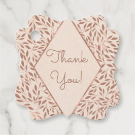 Rosa rustika blad Botanisk glamour bröllopsfest Gåvor Etiketter