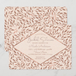 Rosa rustika blad Botanisk glamour bröllopsfest Inbjudningar