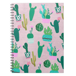 Rosa rustika sydvästliga kaktusväxter anteckningsbok