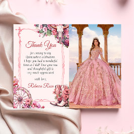Rosa rustika västerländska Quinceanera tackkort  Inbjudningar