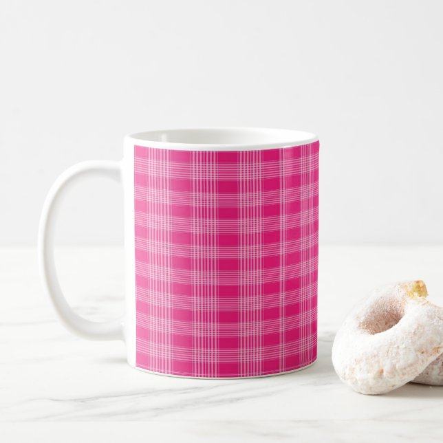 Rosa rutig mugg (Med munk)