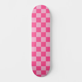Rosa rutig tryck mini skateboard bräda 18,5 cm