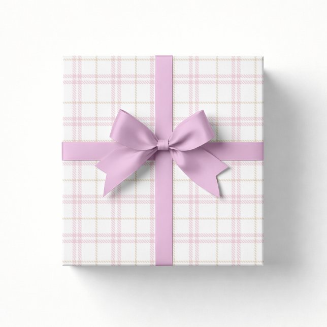 Rosa Rutiga Baby Shower Presentpapper (Skapare uppladdad)