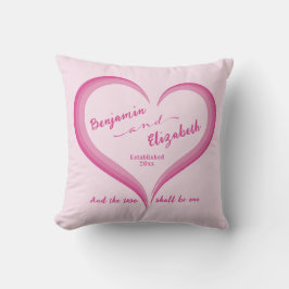 Rosa Rutiga Kärlekshjärta för Par Kudde