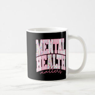 Rosa Rutiga Mental hälsa betyder Vår Säsong Kaffemugg
