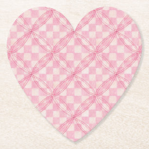 ROSA RUTIGT QUILT Hjärtpapper Underlägg Papper