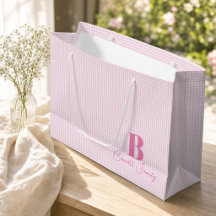 Rosa rutigt sött monogrampresenter