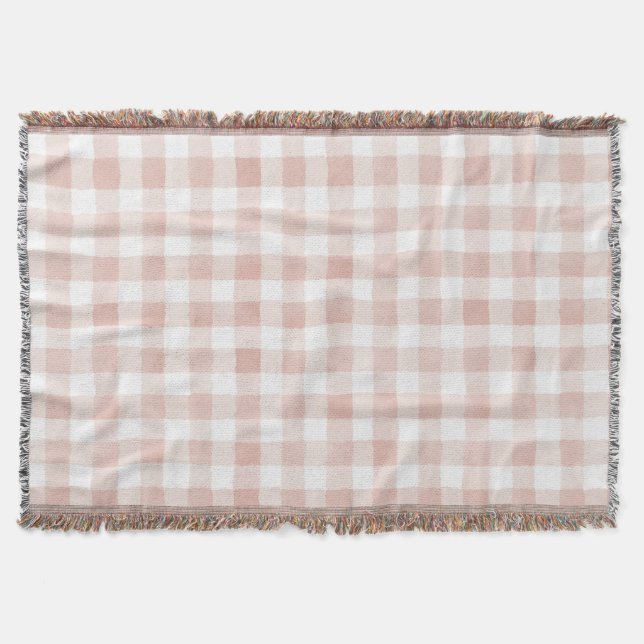 Rosa rutmönster Ränder Filt (Framsidan)