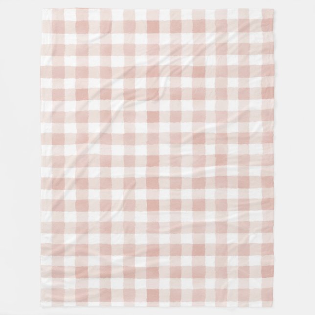 Rosa rutmönstrade ränder fleecefilt (Framsidan)