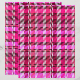 Rosa rutmönstrat scrapbookpapper 2-sidig sida