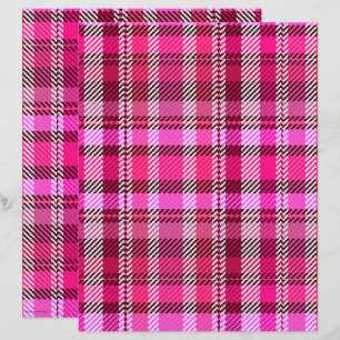 Rosa rutmönstrat scrapbookpapper 2-sidig sida