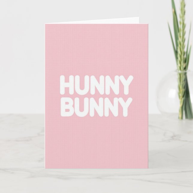 Rosa Rutnät Hunny Bunny Kort (Framsida)