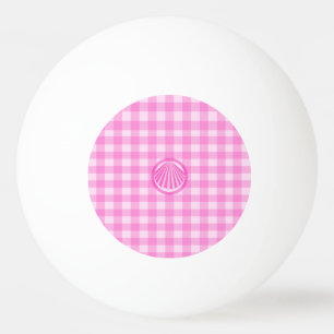 Rosa rutor med snäckskal- pingisboll