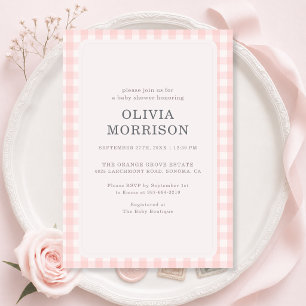 Rosa ruty Baby Shower Inbjudningar