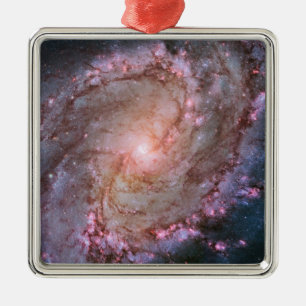Rosa rymdfoto Spiralgalaxen M83 Julgransprydnad Metall