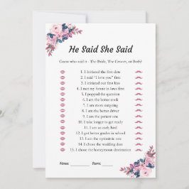 Rosa sa att hon sa Möhippa spelkort Inbjudningar