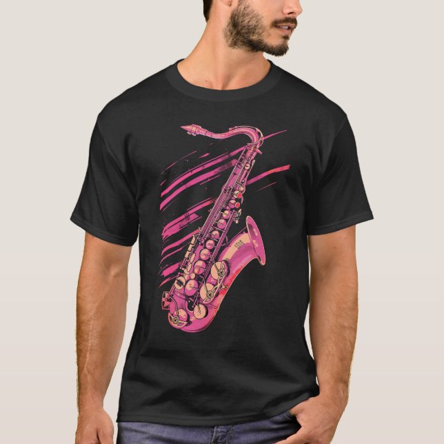 Rosa Sachophone T Shirt (Framsida)