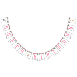 Rosa Safari Animal Birthday Vimplar