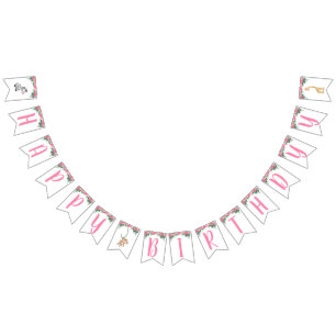 Rosa Safari Animal Birthday Vimplar