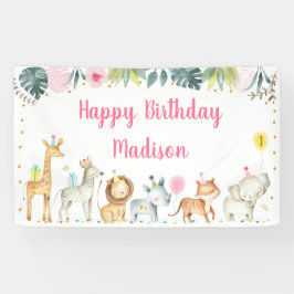 Rosa Safari Animal Girl Birthday