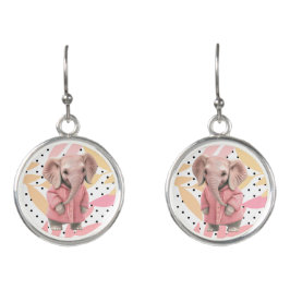 Rosa Safari Elephant Earrings Örhängen