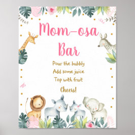 Rosa Safari Jungle Baby Shower Mimosa Pub Poster