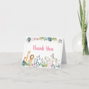 Rosa Safari Jungle Baby Shower Tack Kort