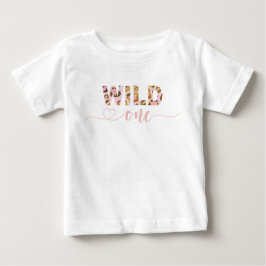 Rosa Safari Jungle Leopard Wild 1 1:a födelsedagen T Shirt