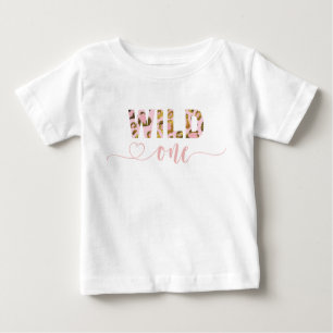 Rosa Safari Jungle Leopard Wild 1 1:a födelsedagen T Shirt