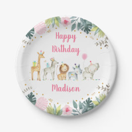 Rosa Safari Jungle Party Djurfödelsedag