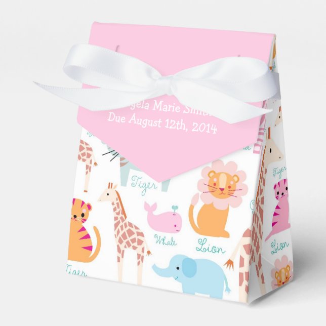 Rosa Safari Theme Baby Shower Presentaskar (Framsidan Sidan)
