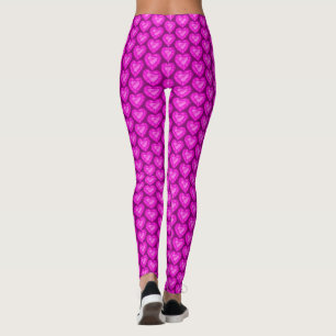 Rosa safir hjärta akvarell konst leggings