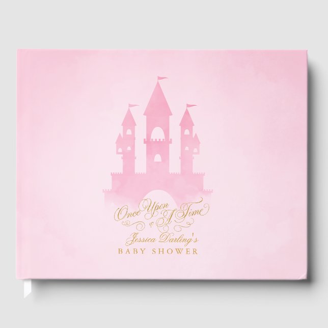 Rosa sagans slottsbabydusch Guest Bok (Framsida)