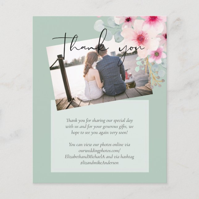  Rosa Sage Blommigt Bröllop skriptbudget (Framsida)