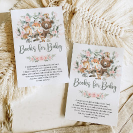 Rosa Sage Blommigt Woodland Animals Bokar för Baby Tilläggskort