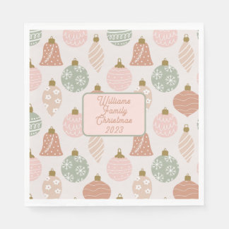 Rosa Sage Boho Ornaments Personlig jul Pappersservett