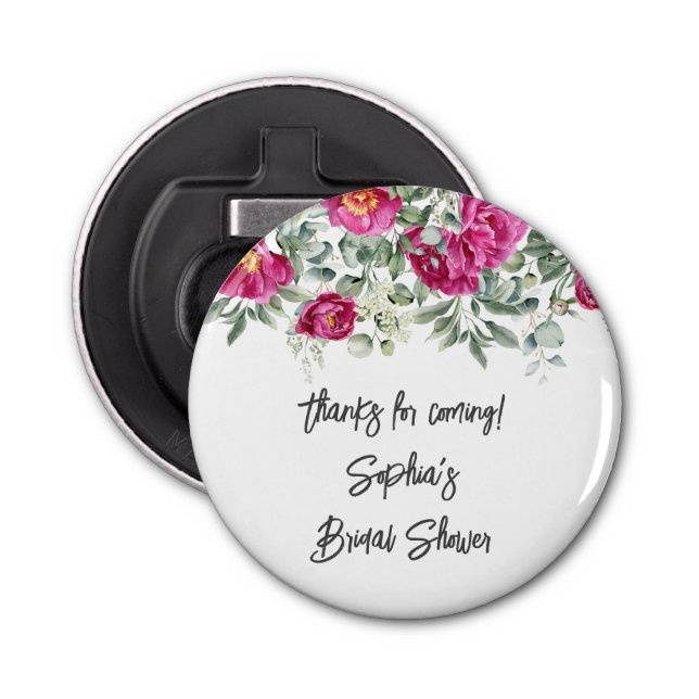 Rosa Sage Flowers Blommigt Shower Favoriter Flasköppnare (Framsidan)