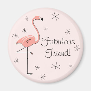Rosa sagolik vänmagnet för Flamingo Magnet